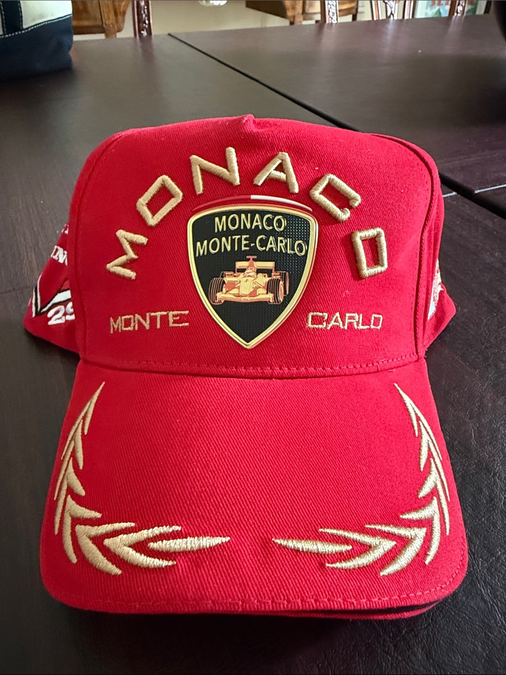 Monaco Monte-Carlo Red Embroidered Racing Cap
